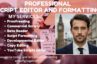 do proofreading formatting editing on screenplay novel movie script editor