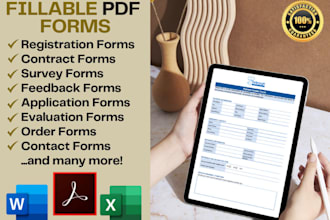 create or redesign fillable PDF forms from word or excel