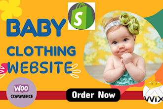 design baby clothing website onesies shopify store kids fashion dropshipping