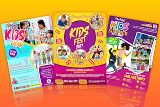 design graduation, college, academy and school kids flyer in 5hrs