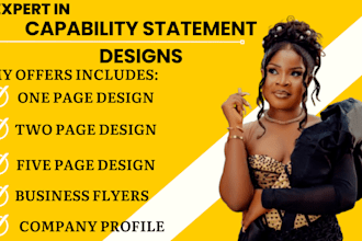 design government capability statement, capability statement design and flyers