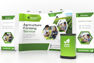 design eye catching pop up backdrop for trade shows