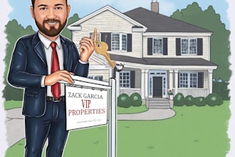 real estate cartoon portraits, business logo