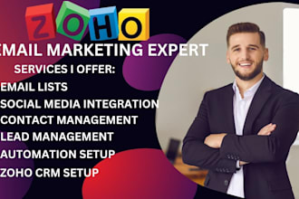 build and manage email lists lead management social media integration zoho CRM