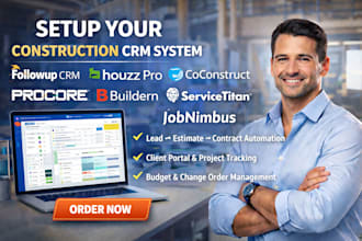 setup followup crm houzz pro coconstruct procore buildern servicetitan jobnimbus