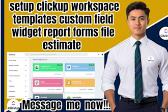 setup clickup workspace templates custom field widget report forms file estimate