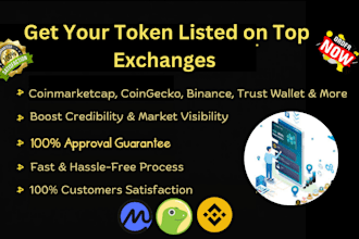 list your cryptocurrency token on top exchanges coinmarketcap coingecko cmc cg