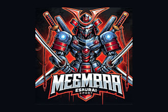 do unique mecha samurai mascot logo with creative concepts
