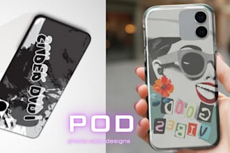 create trendy phone case design for pod on etsy shopify stan printify