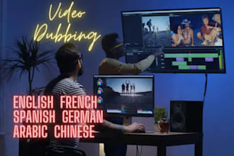 professional video dubbing and translation to english, german, french an spanish