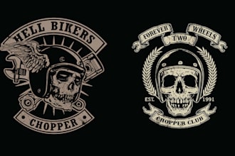 make custom skull motorcycle logo
