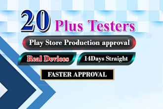 provide 20 testers for google play console closed testing