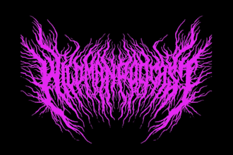 draw awesome logo death metal, black metal font