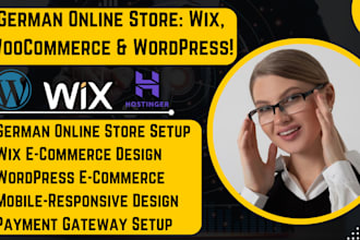 german wix online store wix woocommerce wordpress ecommerce on hostinger, ionos