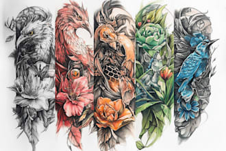 create a full sleeve or a half sleeve design tattoo unique sleeve tattoo