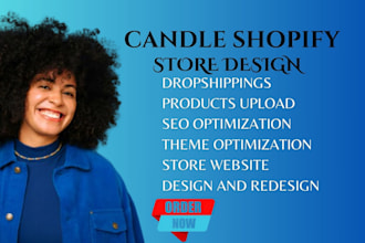 profitable candle shopify store candle website candle dropshipping store website