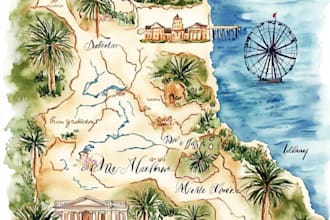 design watercolor wedding map