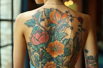 desing a custom tattoo sleeve art for you