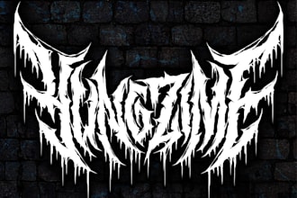 create death, black metal, grindcore, hardcore band logo