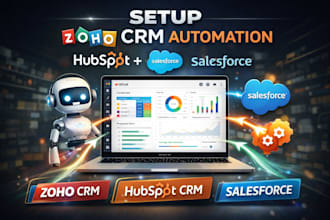 setup zoho CRM, hubspot CRM, salesforce automation with ai workflow integration