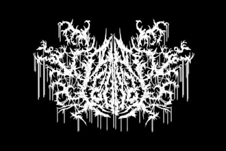 draw awesome logo death metal, black metal font