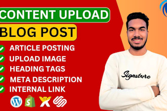 professionally upload content, blog posts and create product listings
