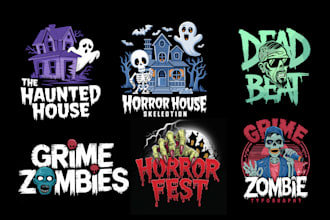 design zombie grime creepy scary horror logo design