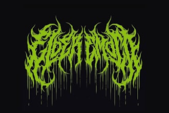 design a unique rock metal typography gothic band logo