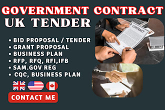 win government contract, bid proposal writing, rfp, rfi, rfq, grant, uk tender