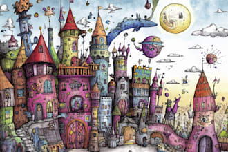 draw illustration, line art or doodle for your product