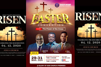 design unique and professional church flyer for church event flyers, brochure