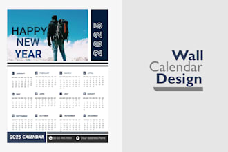 create professional wall calendar, desk calendar design 2025