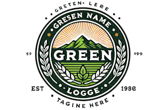 design green witch magical logo