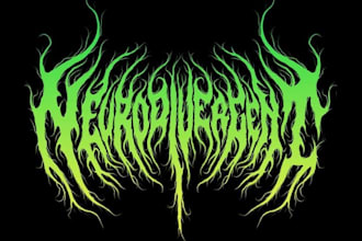 make a premium hand drawn black metal logo