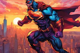draw you as a superhero marvel or dc character