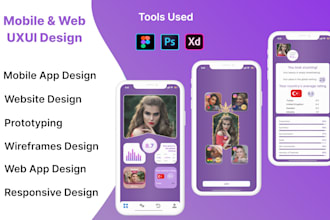 design minimalist and modern mobile app and  website ux ui in figma prototype