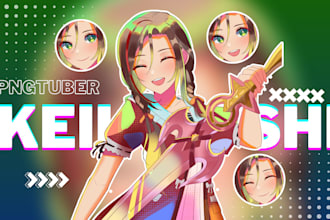 draw a custom pngtuber avatar for twitch and stream in anime style
