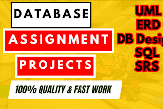database assignments, projects ,uml diagrams ,erd ,srs and sql