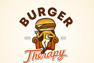 design unique burger therapy logo