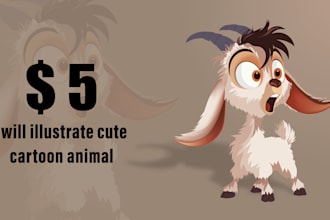 draw custom animal cartoon characters, in less then 24 hour