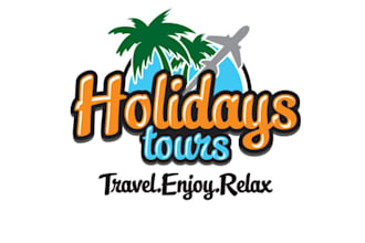 create travel tour holidays logo design for your brand