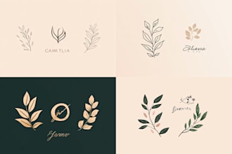 design minimalist line art botanical boho logo