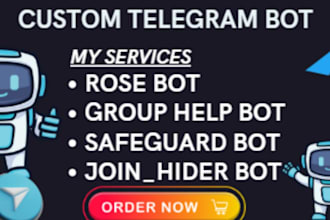 create telegram group bot and setup a customized bot for your group