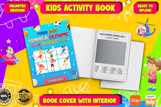 create kids coloring and activity worksheet for kdp