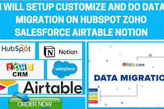 setup automation data migration hubspot zoho salesforce airtable notion clickup