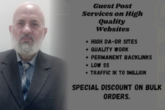 make 6 guest posts on high da high traffic sites with content with manual work