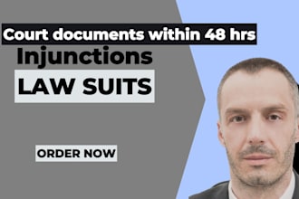 write lawsuits, motions, appeals, injunctions, legal notice