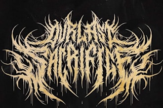 black metal, death metal, deathcore emblem monogram band logo