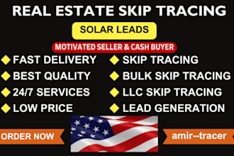 offer cash buyer and motivated seller leads with skip traced