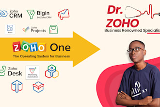 help setup your zoho one, zoho forms, zoho campaign, zoho project, zoho